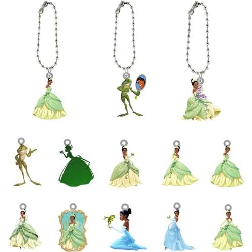 Disney Princess Diana Acrylic Epoxy Classic Animation Character Fashion Jewelry Keychain Frog Prince Anime Figure Keychain