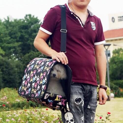 Copetsla 1Pcs Pet Carrier For Dogs Cat Folding Cage Collapsible Crate Handbag Plastic Carrying Bags Pets Supplies