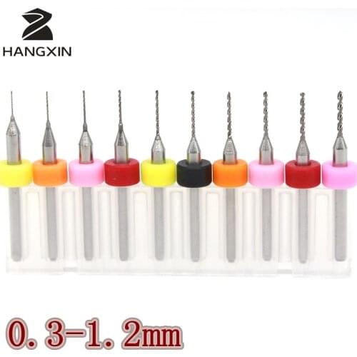 HANGXIN 0.3-1.2mm 10PCS tungsten carbide metal micro drill CNC router wood drill electric drill tool PCB drill
