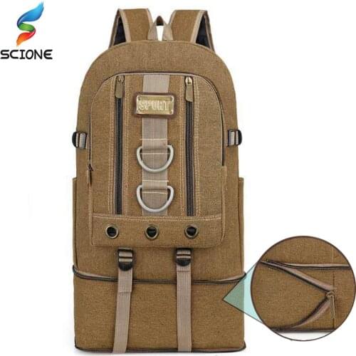 Canvas Men Climbing Hiking Backpack Outdoor Expansion Travelling Camping Mountaineering Trekking Climbing Rucksack Sacks XA5Y