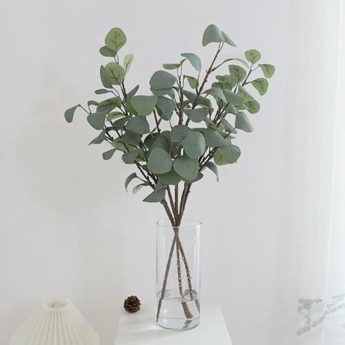 Artificial Eucalyptus Silk Leaves High Quality Long Branch Plant Plastic Stem Fake Foliage Home Garden Room Office Wedding Decor