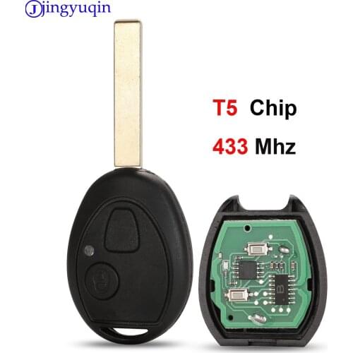 Jingyuqin 2 Buttons Car Key Shell T5 Chip 433Mhz For MG BMW Mini Cooper R53 R50 S for Land Rover 75 Z3 Z4 X3 X5 e46 e39 e36 e34