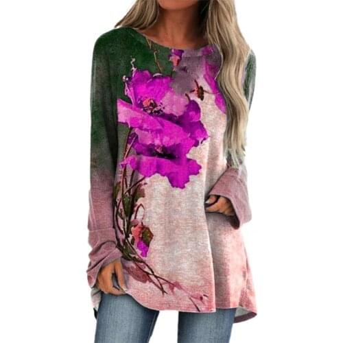 Lightweight Fashion Long Sleeve Casual Women Top Pullover Tunic Blouse O Neck Streetwear