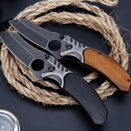 Multifunctional Hunting Knife for Survival In The Wild, 58HRC Hardness Self-defense Knife Portable Folding Knifes