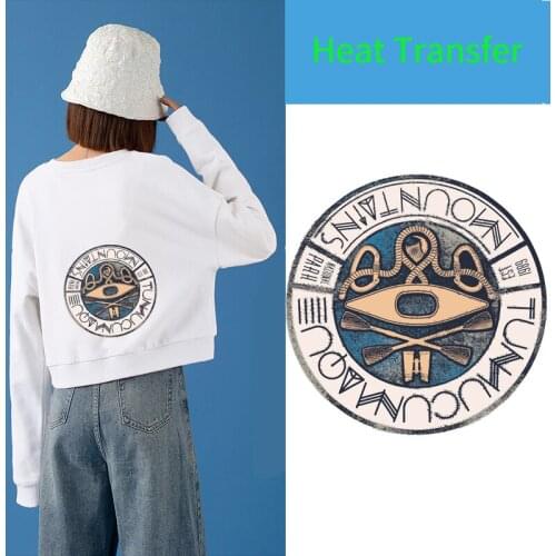 Fashionable Tide Brand Letter Symbol Sublimation Iron Round Large Logo Patch on Clothes Retro T-shirt Decorative Applique