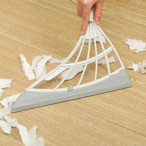 Soft Plastic Telescopic Broom Household Wiper Squeeze Mop Floor Clean Tools Bathroom Tile Glass Scraper Non Stick Hair Sweeping