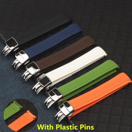 21mm Black Brown Blue Soft Silicone Rubber Watch Bnad For Patek Strap Aquanaut Philippe for 5167R Watchband Tools Plastic Pins