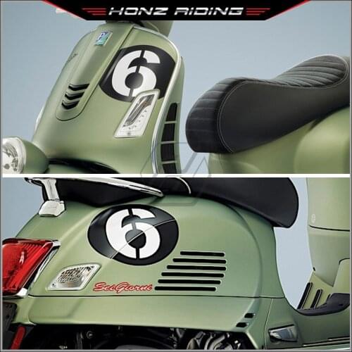 For Vespa Series 2 Sei Giorni Number "6" Sticker GTS300 GTS300ie Supersport Decals