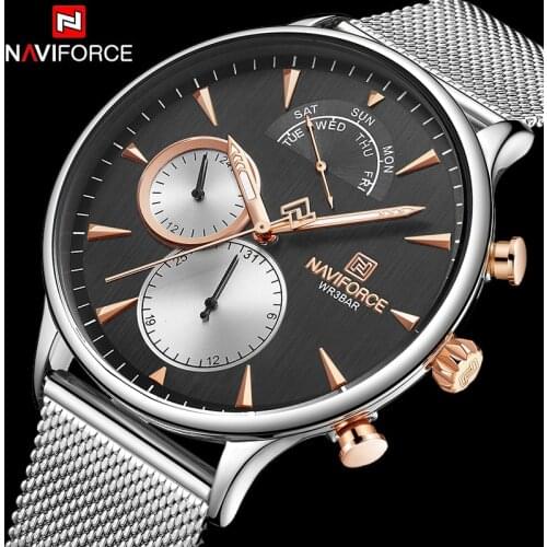 NAVIFORCE 2019 New Fashion Mens Watches Luminous Chronograph Waterproof Sports Quartz Watch Wrist Watch For Men Reloj Hombre