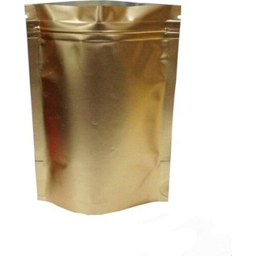 2018 NEW 100pcs 7sizes Dark Gold Matte Aluminum Self-supporting Bag Bone Bag Wide-bottom Zipper lock Bag Cosmetic Bag