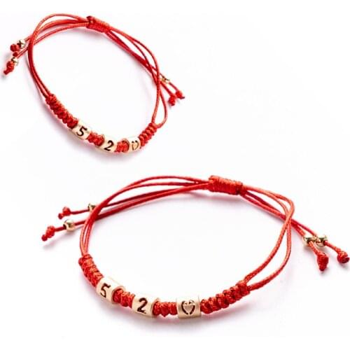 2022 New Red Rope Hand Woven 520 Valentine Bracelet Benmingnian Wax Couple Lucky Bracelet Homme Jewelry Classic Heart