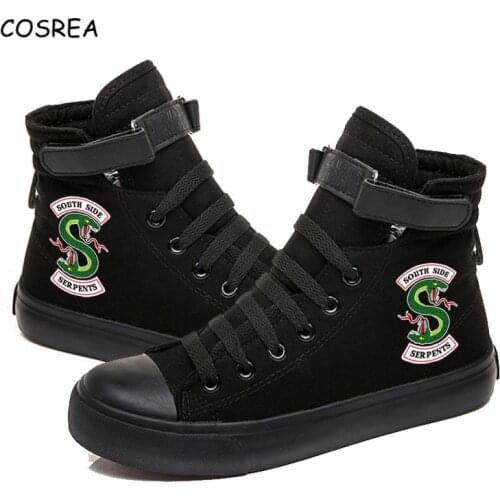 South Side Serpents Riverdale Southside Printed High Canvas Velcro Shoes Vulcanized Shoes Sneakers Shoes Riverdale Serpents
