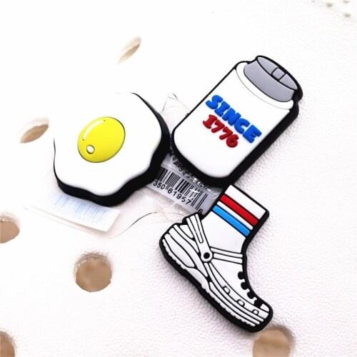 Original Luxury Shoe Accessories Charms Egg Protein Powder White Shoes Buckle Decoration for croc jibz Kids X-mas Party Gifts