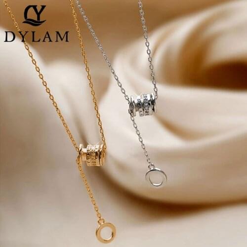 DYLAN 925 sterling silver zirconia fashion pendant necklace ladies clavicle chain birthday gift for girlfriend