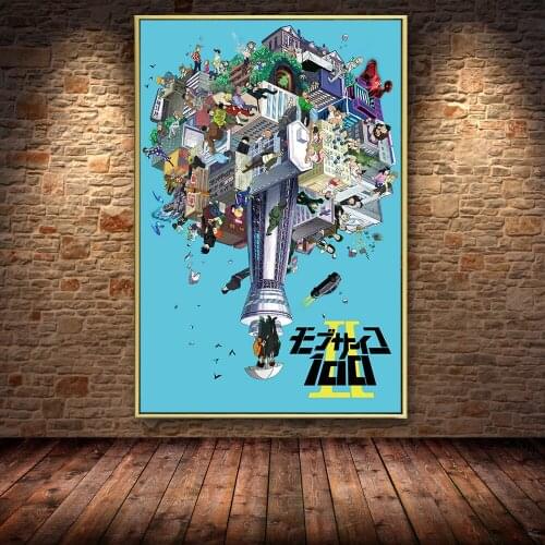 Printed Pictures Home Decoration Wall Art Mob Psycho 100 Nordic Style Japan Anime Poster Canvas Painting Living Room