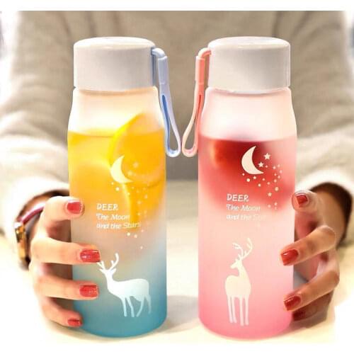 560Ml Water Bottle Leak Proof for Girl Biking Travel Portable Water Bottles Plastic Creative Animal Drinking Cup