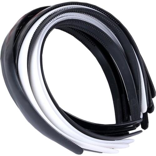 High quality ABS 15mm Black/White Plain Lady Plastic Headband WITHTeeth DIY Resin Hairband Hair Hoop Hair Accessories Headwear
