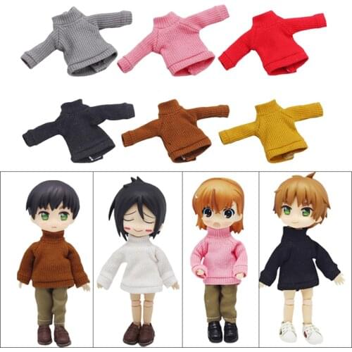 1/12 BJD Clothes Fashion Turtleneck Sweater T-Shirt for OB11,Obitsu11,GSC,YMY Dolls,Clothes Toys Dolls&Accessories