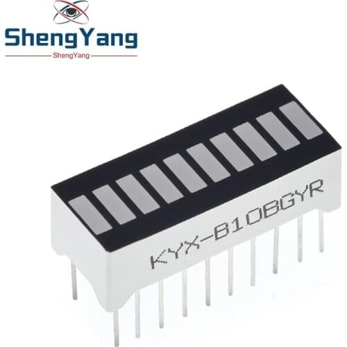 ShengYang 1PCS 10 grid digital segment LED light bar super bright 2 red+3 yellow+4 green+1 blue light flat tube B10BRYGB