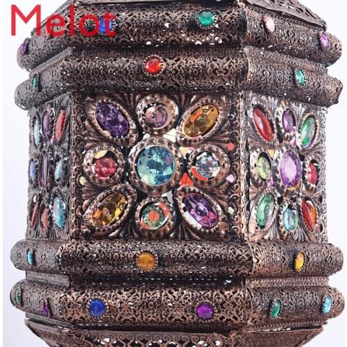 Thailand Handmade Iron Hollow Carved Chandelier Living Room Sofa and Tea Table Lamps Southeast Asian Style Lighting