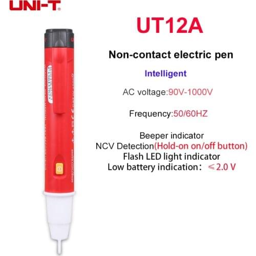 UNI-T AC Voltage Detector / Beep Tip / Flash Tip / Auto Power Off / Vibration Tip / AC 90V ~ 1000V UT12A UT12B UT12C