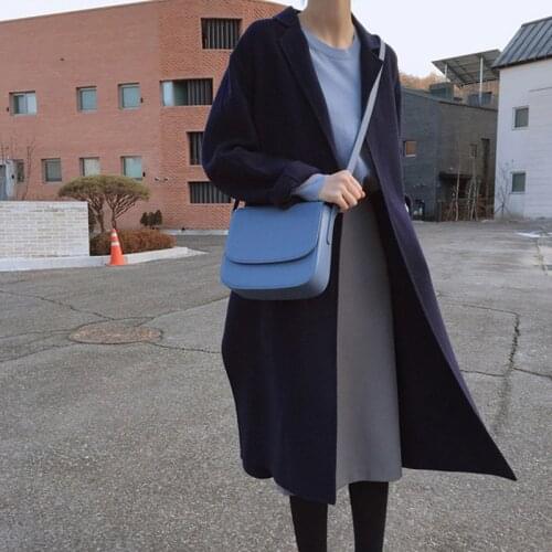 Saddle Women Handbag Purse PU Leather Fashion All-match Simple Solid Color Wild Simple Style Designer Crossbody Bags