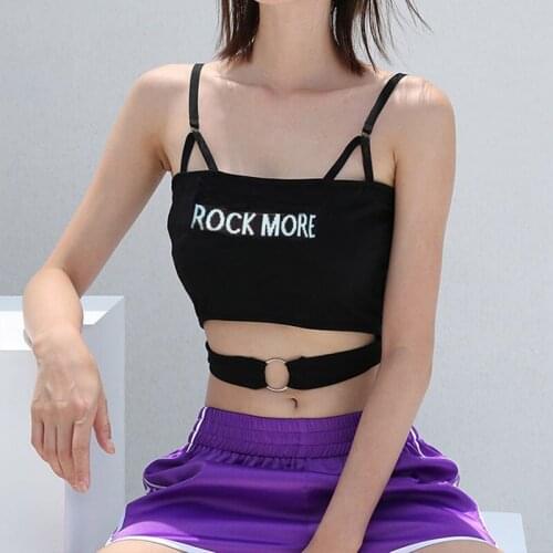Women Sexy Short Tanks Camisole Dark Sling Short Camisole Waist Design Knit Vest Tops