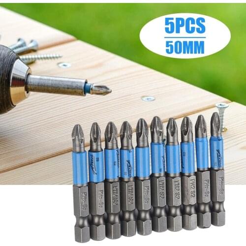 1/5 Pcs PH2 Hex Shank Screwdriver S2 Head Bits 50mm Cross Non-slip Drill Bits Batch Head Screwdriver Tip Holder Hand Tool New