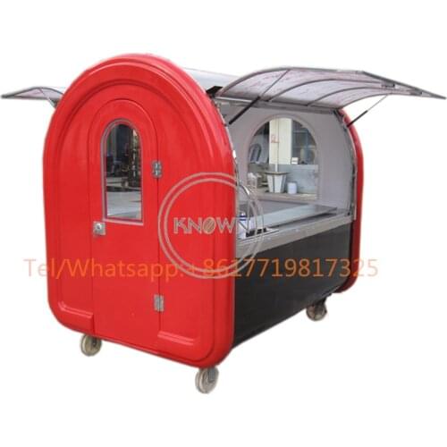220cm Long Mobile Hot Dog Food Cart Stainless Steel Working Table Food Truck For Sale