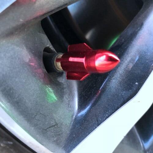 4 Pieces Rocket Tire Valve Caps for Automobiles Wheel Car Styling Motorcycle Bicycle Tyre Rims Air Stem Decoration Accessories