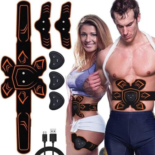 ABS Muscle Stimulator Toner EMS Trainer Vibration Massage Abdominal Toning Belt Abdomen Arm Leg Body Slimming Shaper Weight Loss