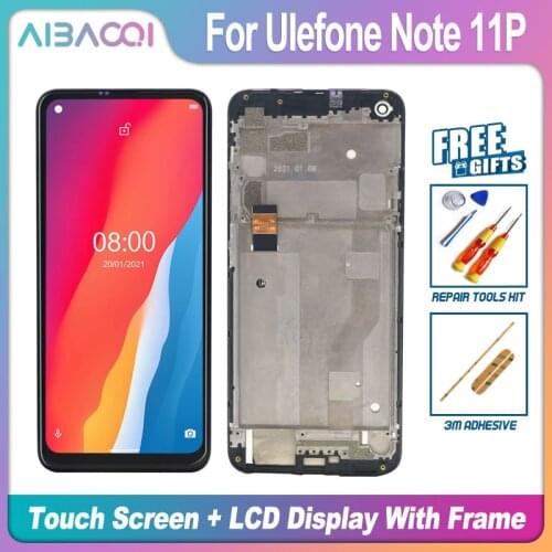 AiBaoQi Brand New 6.55 Inch Touch Screen+720x1600 LCD Display+Frame Assembly Replacement For Ulefone Note 11P Android 11 Phone