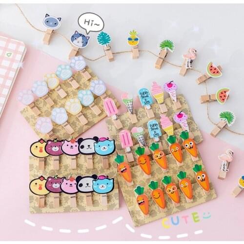 Free Shipping Photo Wall DIY Color Hanging Photo Clip Wooden Decorative Hemp Rope Small Wooden Clip Wood Craft