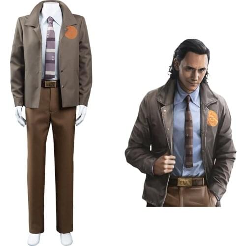 Fast Delivery 2021 Movie Loki Cosplay Costume Uniform Outfits Full Set Men Halloween Carnival Suit