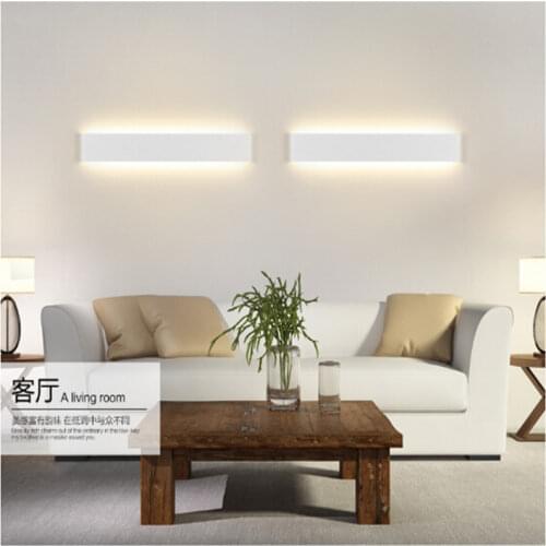 Long aluminum led wall lamp black/white living room bed room bathroom mirror light 6W/24cm IP65 Sconce Light 90-260V AC 1753