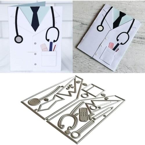 H55A Doctor Clothes Metal Cutting Dies Stencil DIY Scrapbooking Album Paper Card Template Mold Embossing Decoration