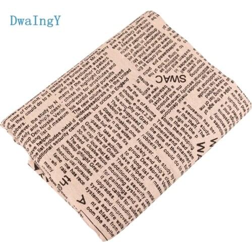 Newspaper Printed Cotton Linen Fabric For Sewing DIY Quiltin Sofa Table Cloth,Furniture Cover Tissue Cushion Material 50x150cm