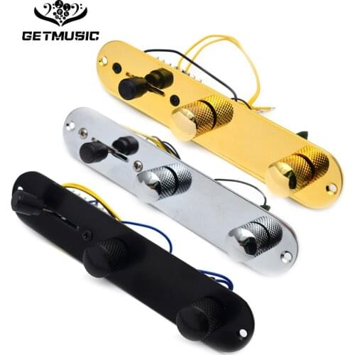 Chrome/Gold/Black 3 Way Wired Loaded Prewired Control Plate Harness Switch Knobs for TL Tele Telecaster Guitar Parts