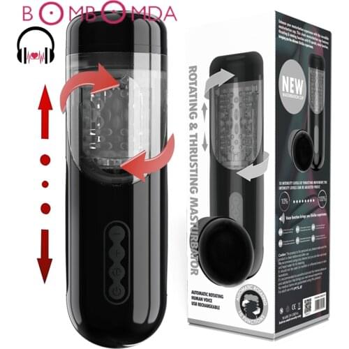 Adult Toys For Men Dick Rotation Piston Male Masturbator Real Vagina Sex Toys For Men Telescopic Masturbate Cup Oral Sex Machine