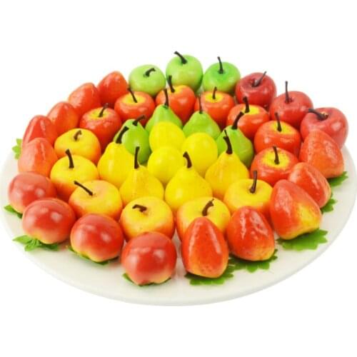 Artificial Decorations Color Bubble Mini Simulation Fruit Vegetable Apple Orange Lemon Set Model Crafts 20pc/lot