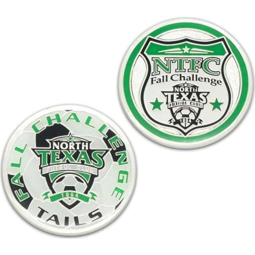 Custom Sports Match Football Coins Low Price High Quality Electroplated Silver Coins