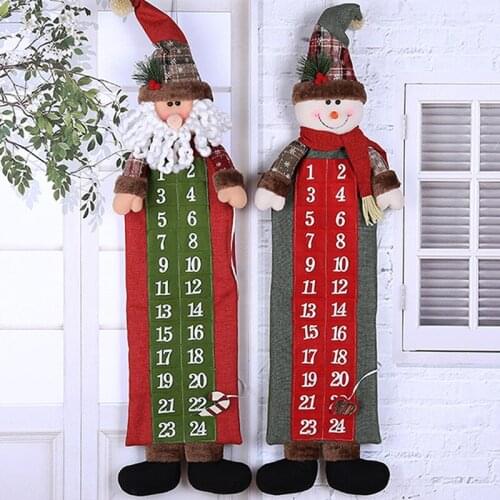 Christmas Advent Calendar Santa Claus Snowman Xmas New Year Countdown Hanging Ornaments Home Office Door Decoration