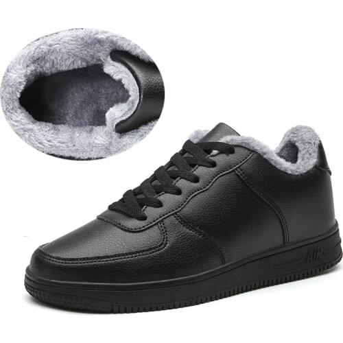 Spring Winter Men Casual Shoes Lace Up Fashion Sneakers Plush Shoes Big Size 48 47 Mens Trainers Shoes Outdoor Flats Black White