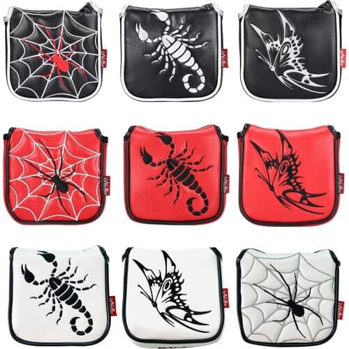 Square Mallet Putter Cover PU Leather Heel Shaft Mallet Putter Cover Headcover Magnetic Closure