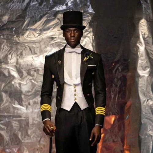 Costume Homme 2021 Men Suits For Wedding Black Tailcoat Smoking Party Suit Groom Blazer Tuxedo 3 Piece Slim Fit Terno Masculino