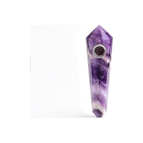 Natural dream Amethyst Crystal Smoking Pipe + strainer quartz stone healing wand