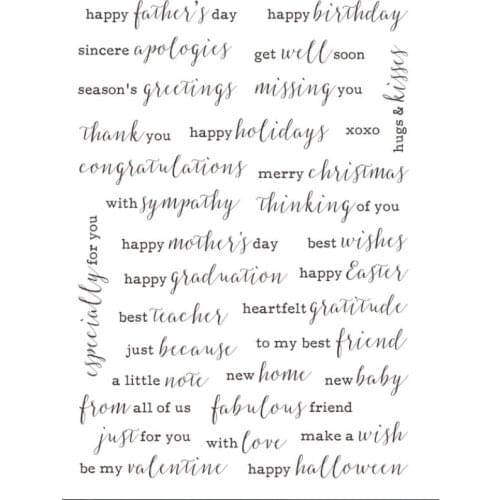 English words Transparent Clear Silicone Stamps for DIY Scrapbooking/Card Making/Kids Christmas Fun Decoration Supplies A835
