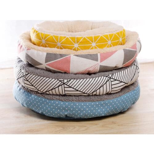 Dropshipping Center Pet Dog Accessories Kong Dog Beds for Small Dogs Beds for Cats Free Shipping Round Puppy Bed Plush Cat Nest