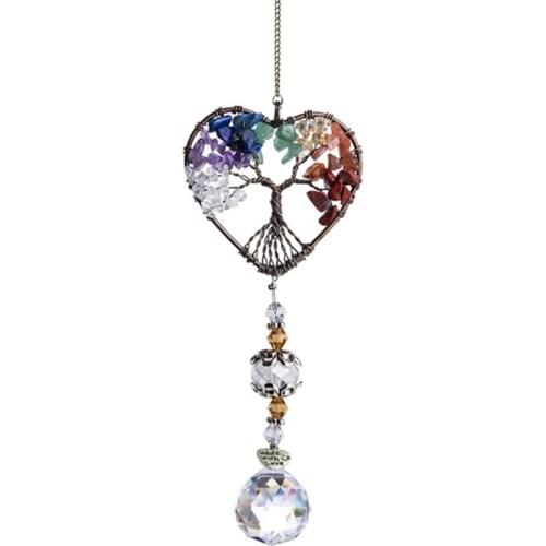 Multicolor Crystal Lamp Ball Pendant DIY Crystal Car Decoration Home Office Interior and Outdoor Decoration