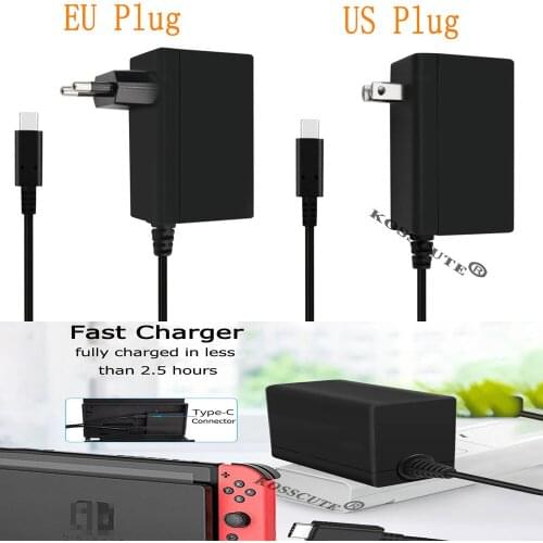 For N-Switch AC Adapter Power Charger USB Type C Power EU US Plug For Nintend Switch NS Lite Game Home Fast Charger Recharger